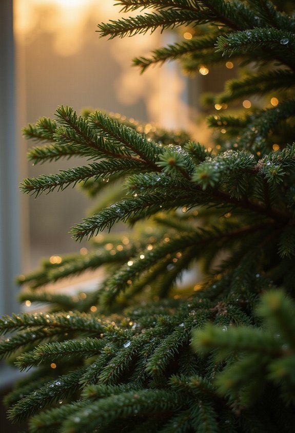 detect moist sticky dropping needles