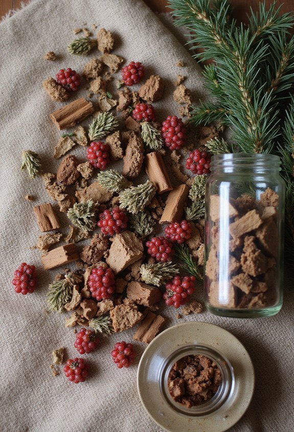 dried garland repurposed into fragrant potpourri