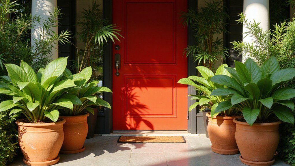 feng shui front door plants