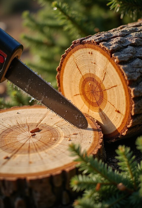 fresh cut trunk base