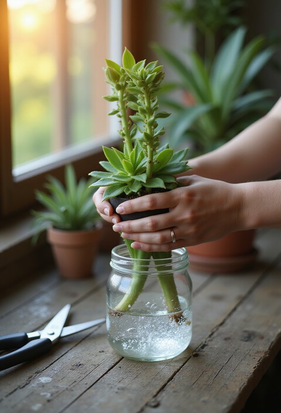 healthy growing angled plant cuttings