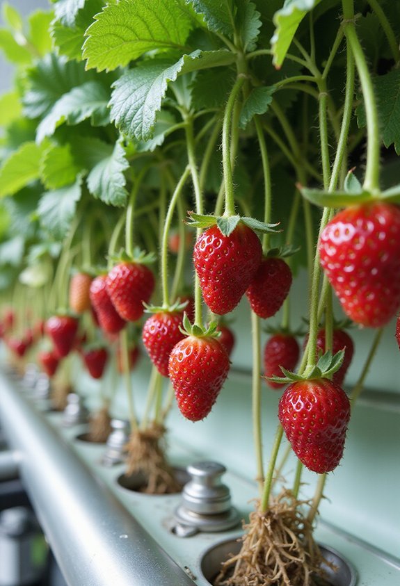 hydroponic sweet strawberry harvests year round
