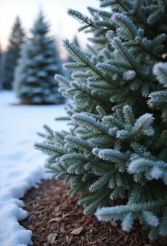 insulating spruce trees from winter harm