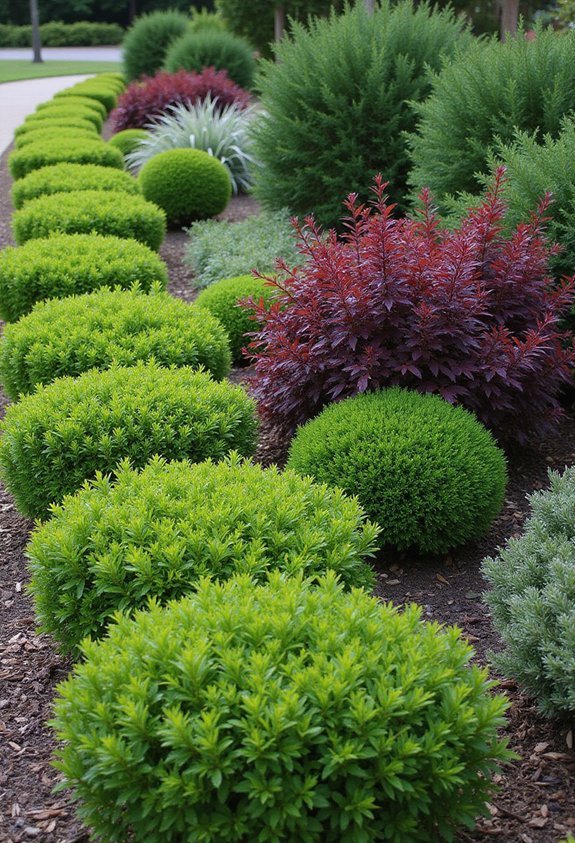 layered staggered deer resistant shrub border