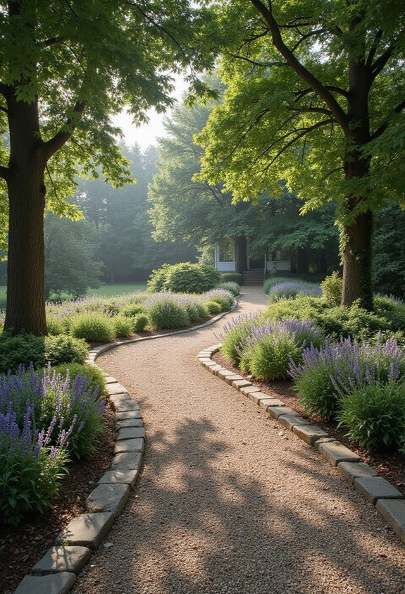 meandering paths defined spaces layered plantings