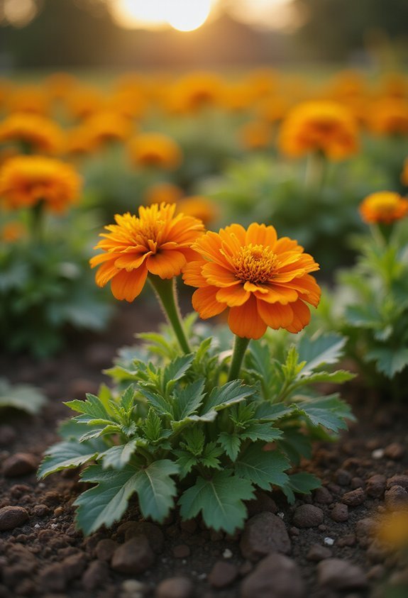 natural pest deterring marigolds
