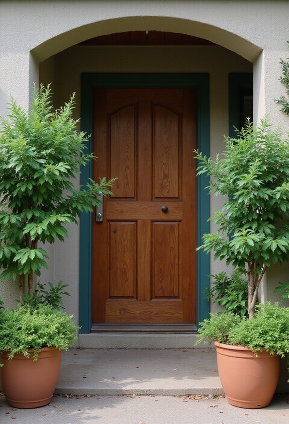 strategic plant placement balances entryway