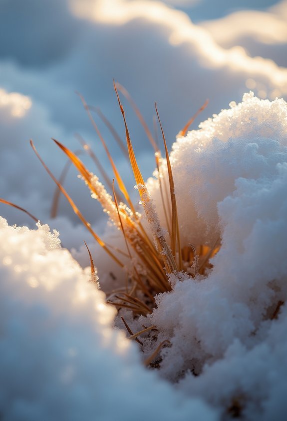 suffocating snow kills winter grass