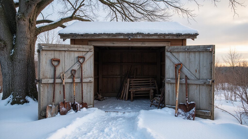 winter garden tool storage