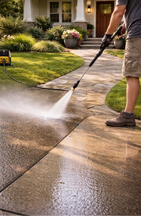 Pressure Wash Your Driveway and Pathways
