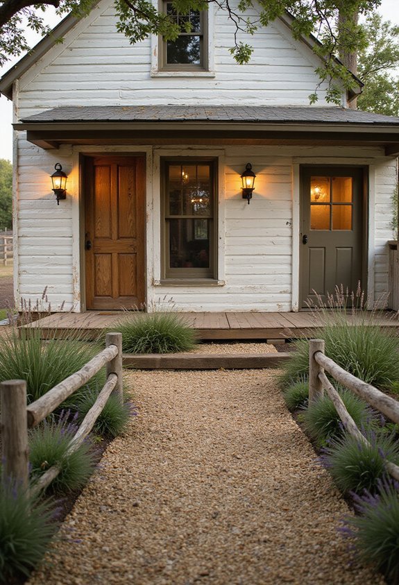 affordable charming gravel pathways to entrance