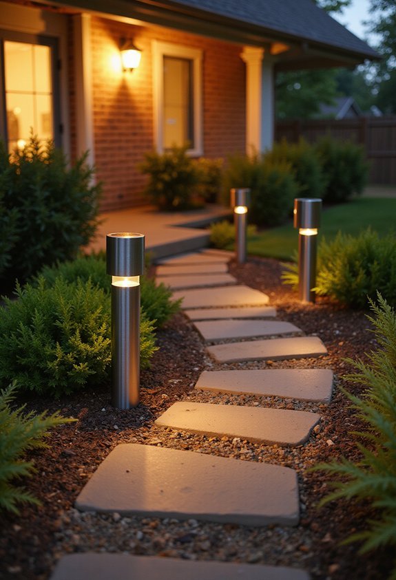 affordable solar powered stake mounted garden lighting