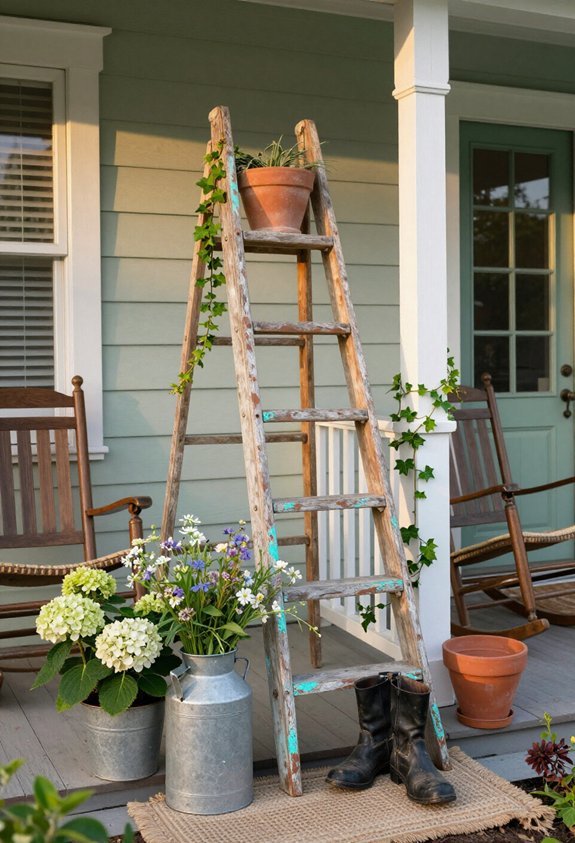 antique ladder seasonal display