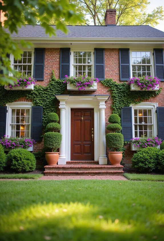 architectural features using window boxes and planters