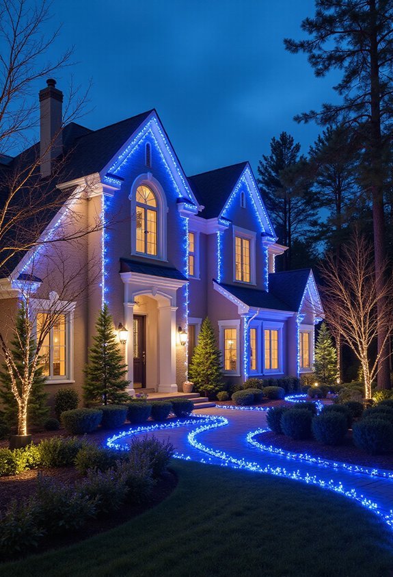 architectural lighting highlights windows doors
