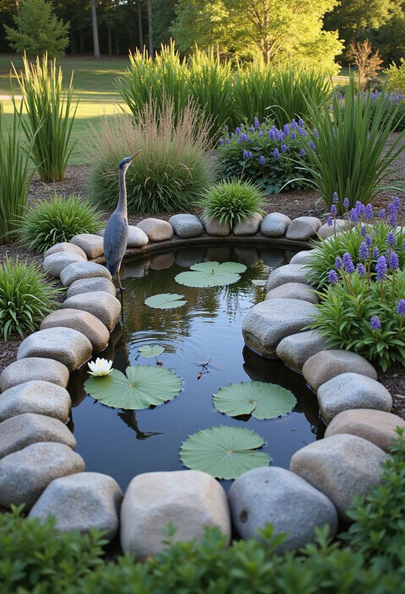 attract local wildlife with pond features