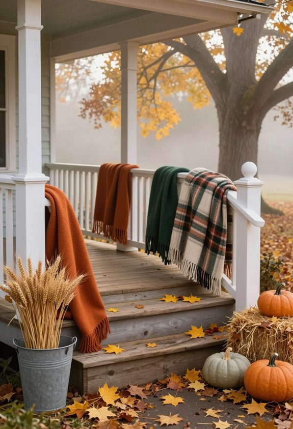 autumn plaid wool throws