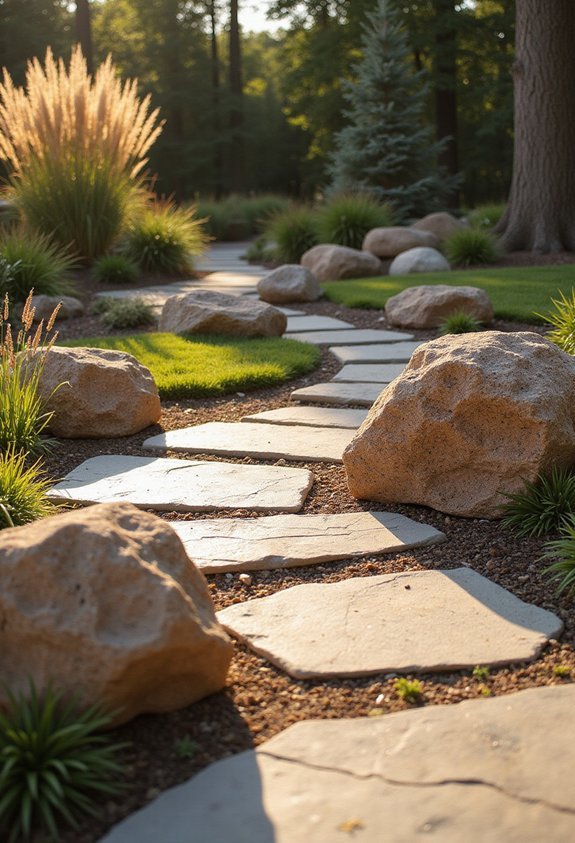 blended textures enhance landscape design