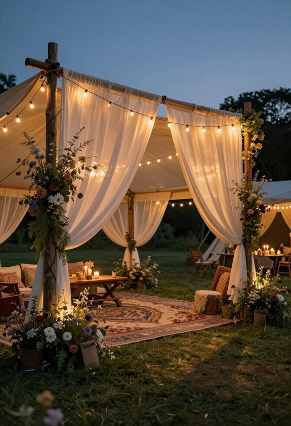 bohemian tent wedding elegance