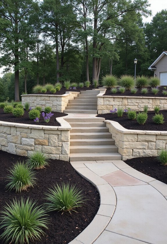 building retaining walls for sloped yard