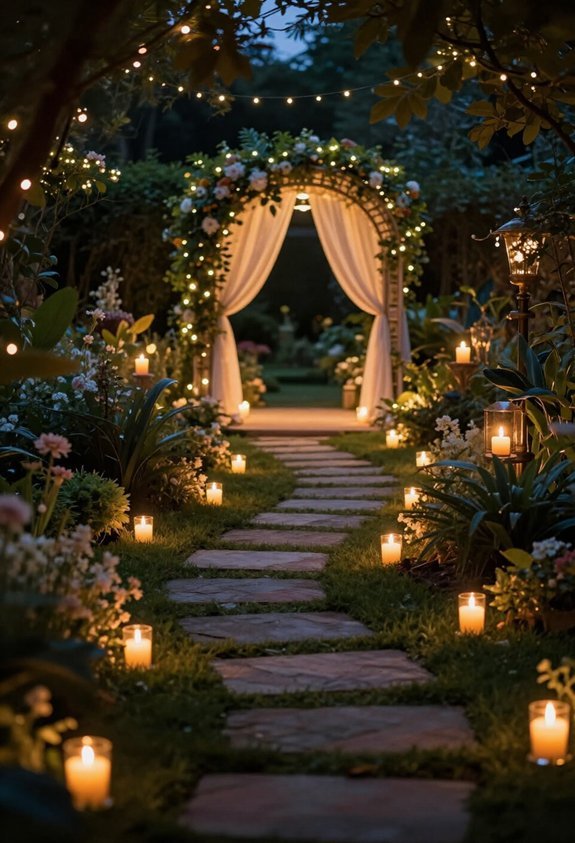 candlelit pathways enhance ambiance