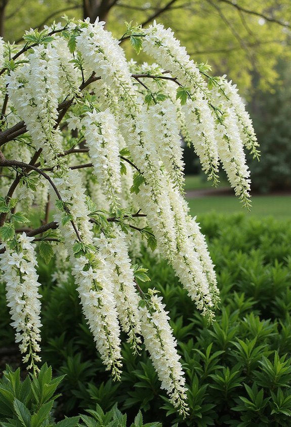 cascading white floral focal points