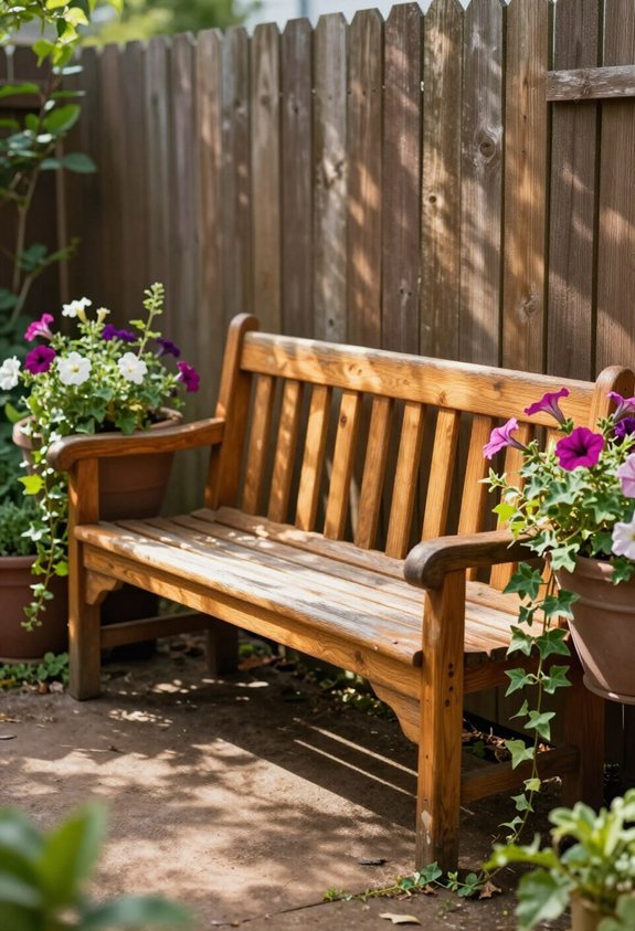 cedar bench planter combination