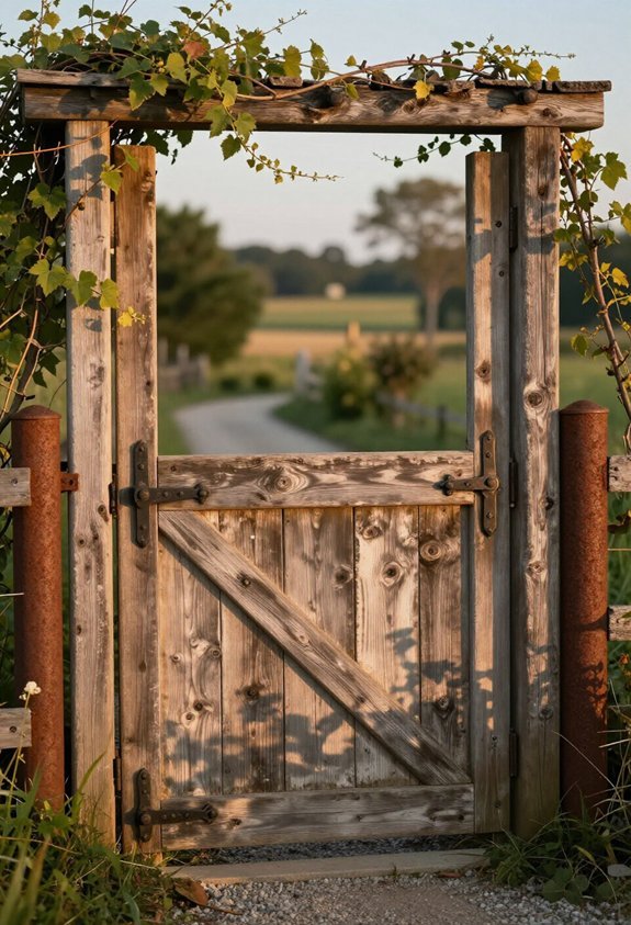 charming rustic wooden gates