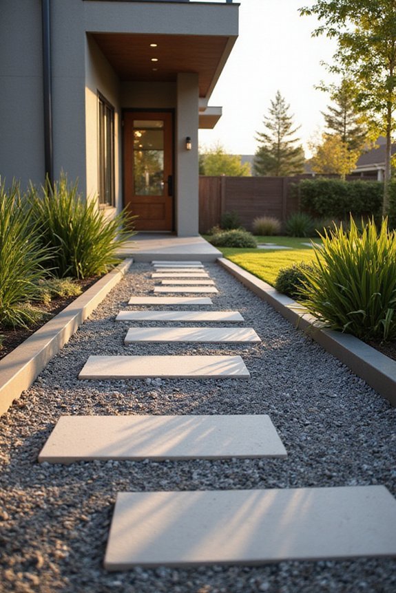 clean modern gravel landscaping