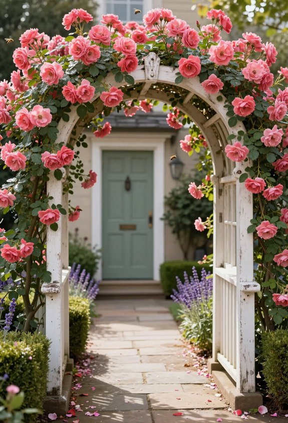 climbing roses on arch