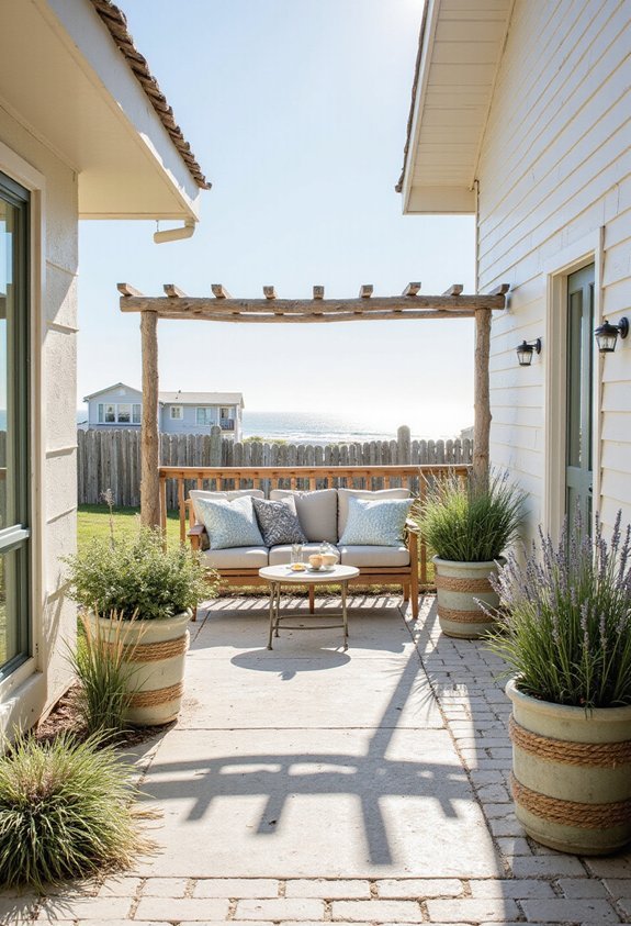 coastal courtyard salt tolerant neutral palette