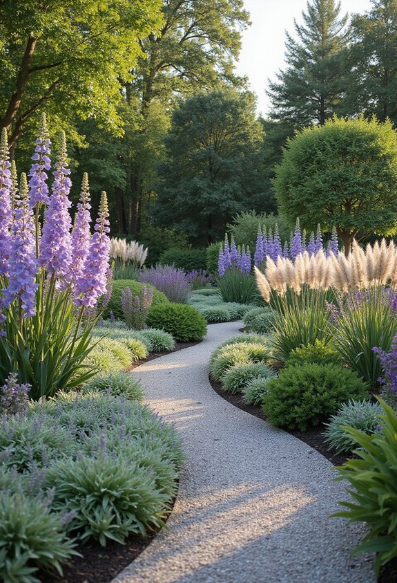 colorful low maintenance cottage perennial borders
