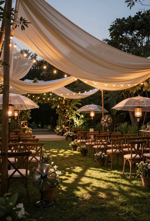 comfortable outdoor wedding setup