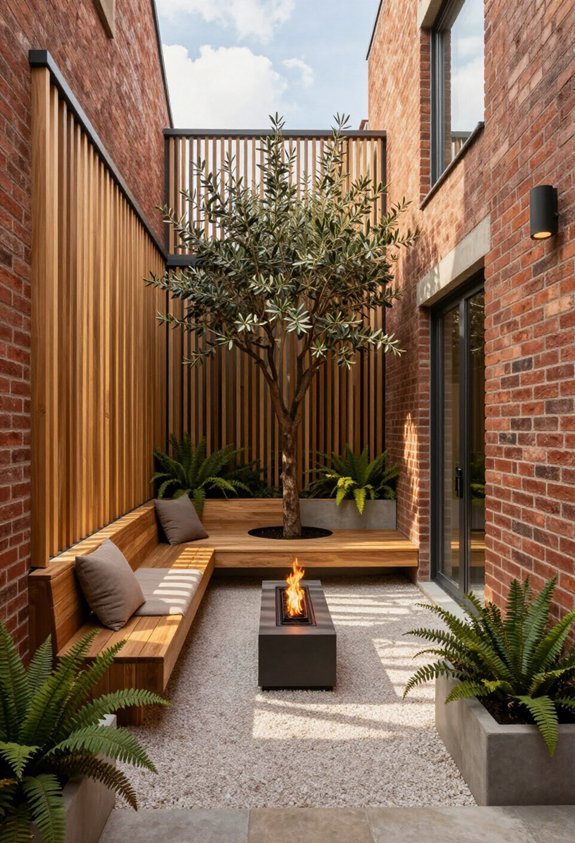 compact courtyard with seating