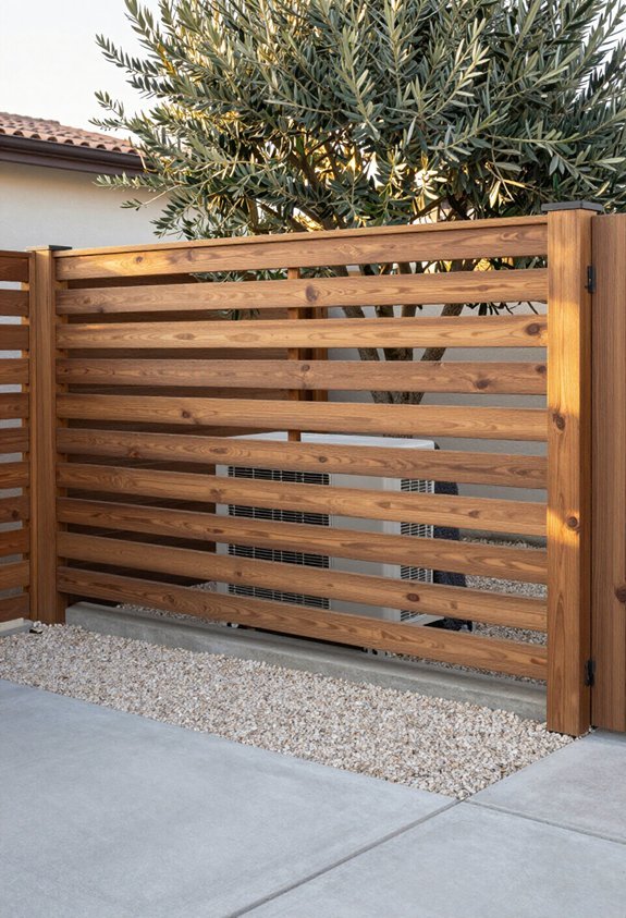 concealed utilities with slatted fencing