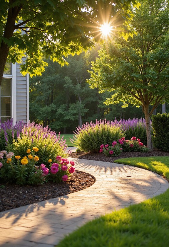 continuous colorful layered garden design