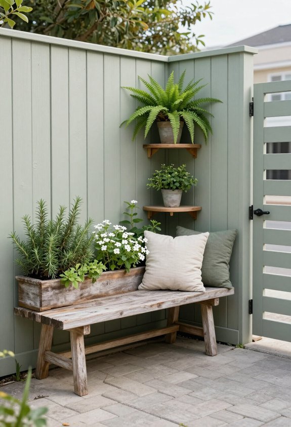 corner seating with greenery