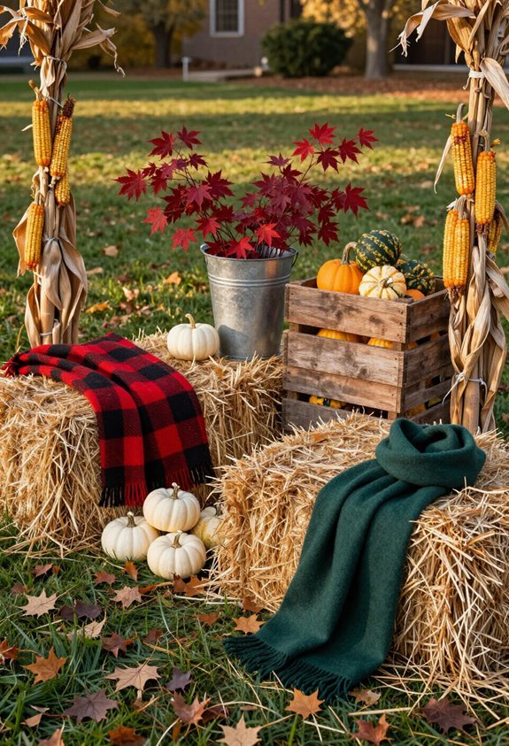cozy outdoor hay nook