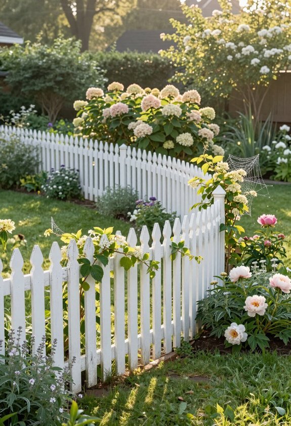 curved fence with climbing vines