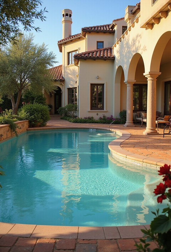 curved mediterranean resort style pools