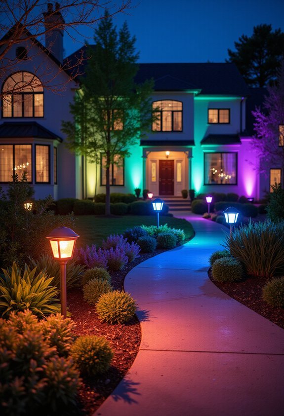 customizable energy efficient color changing light posts