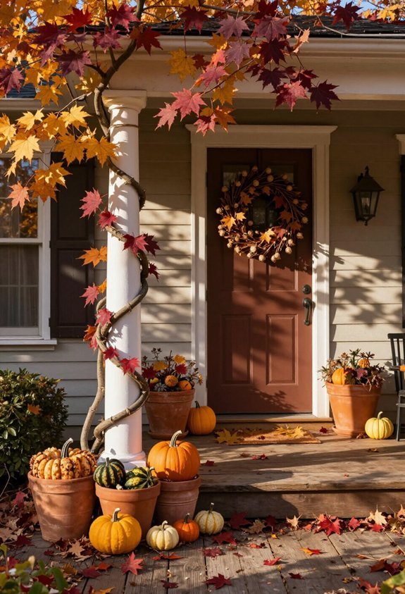 decorate columns with maple