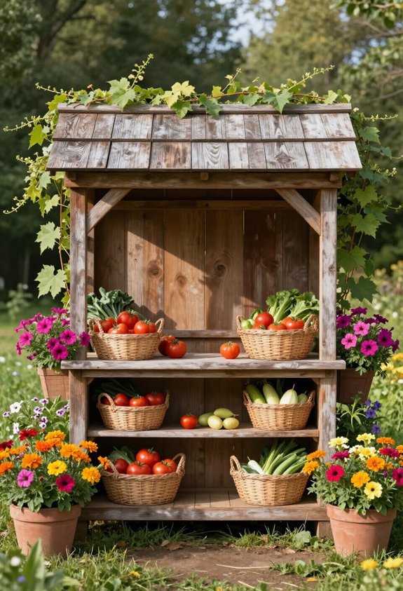 decorative flower farm stand