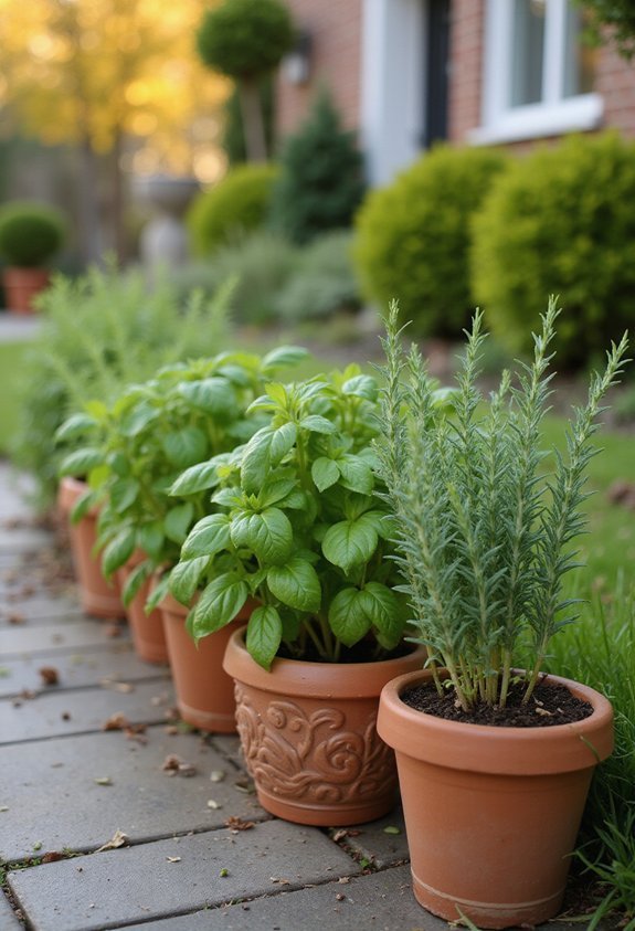 decorative miniature herb garden containers