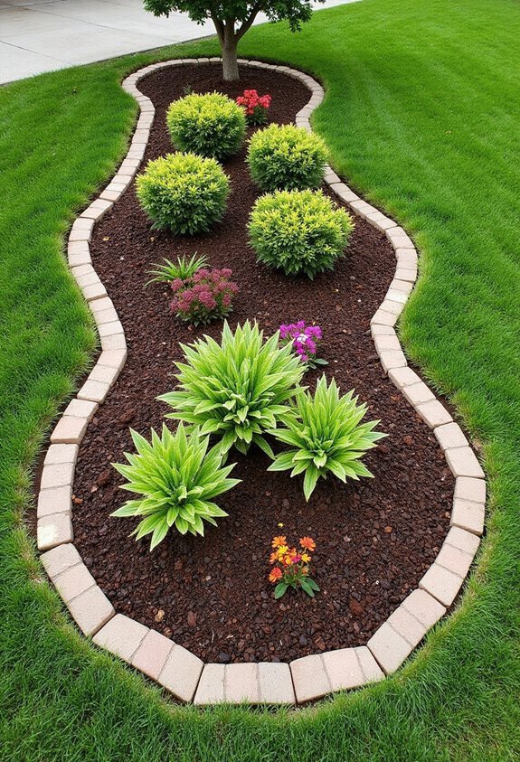 decorative mulch defines garden beds