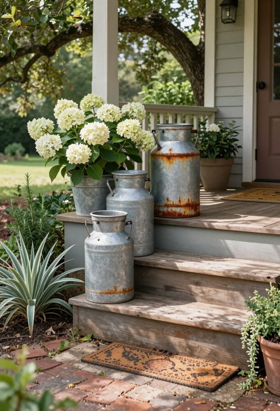 decorative vintage milk cans