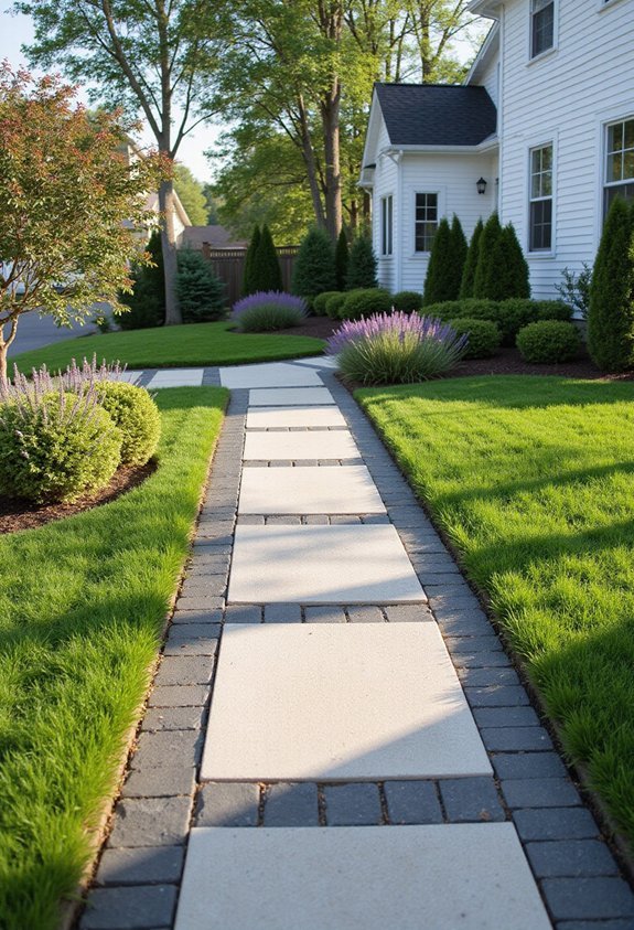 defined landscape with hardscaping elements