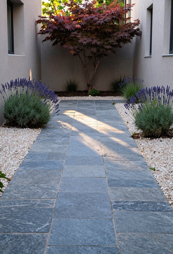 diagonal paver placement illusion