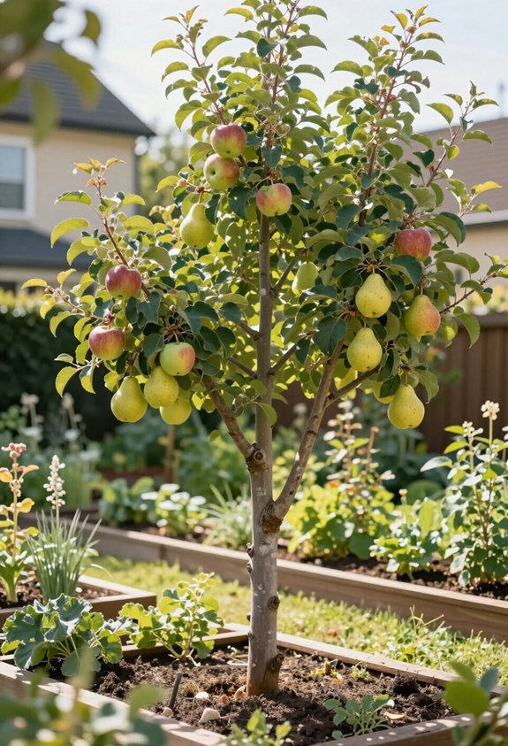 diverse fruit on one tree