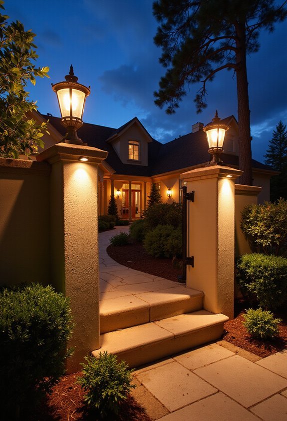 dramatic architectural facade uplighting showcase